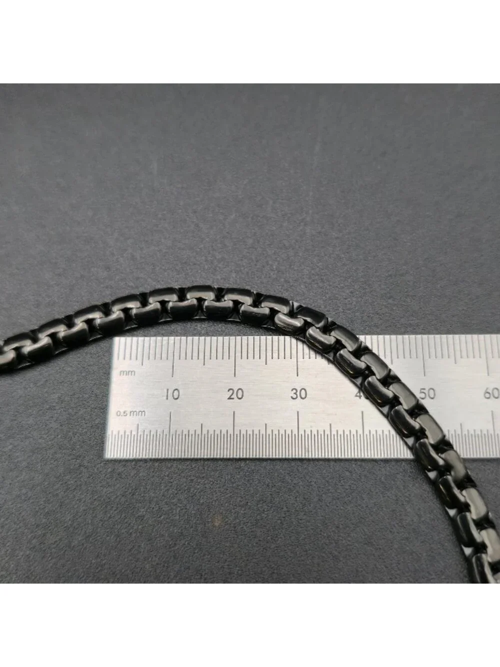24 Inch Black 316L Stainless Steel Byzantine Box Chain Necklace for Men B1545